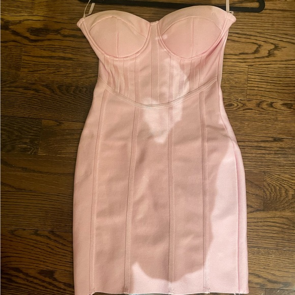 Pink strapless bandage dress - Picture 2 of 2